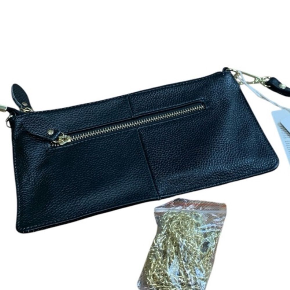 Luxe Black Leather Clutch Bag